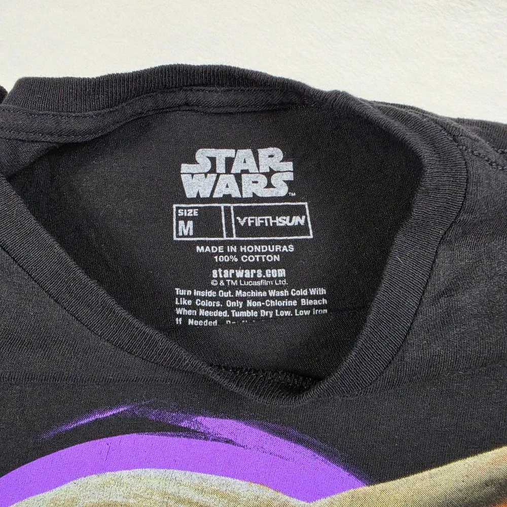 Star Wars Fifth Sun T-Shirt Mens Medium Black Excellent Baby Yoda Grogu‎ Graphic
